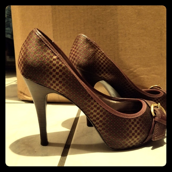 Steven By Steve Madden Shoes - Peep Toe Steve Madden Checkered Print Pump